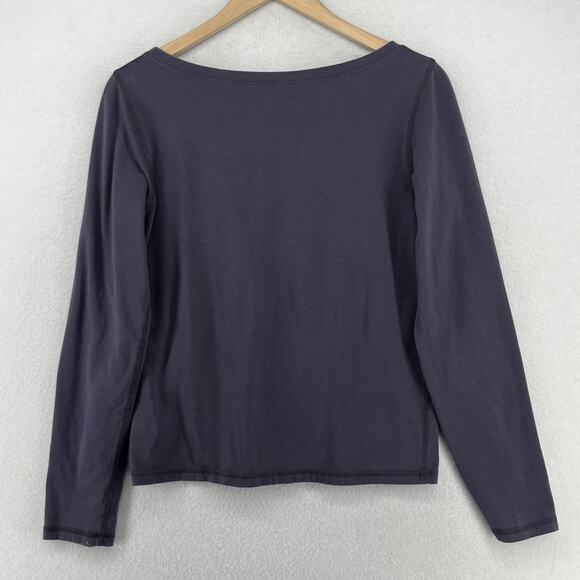 EILEEN FISHER Top S Organic Cotton Stretch Jersey Round Neck Long Sleeve Gray - Picture 2 of 14